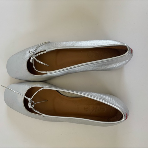 Aeyde silver leather ballet low heel shoes size 41 - Picture 5 of 7